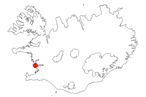 Blautós á Íslandskorti