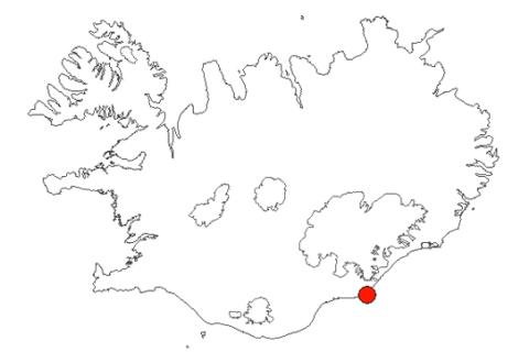 Ingólfshöfði á Íslandskorti