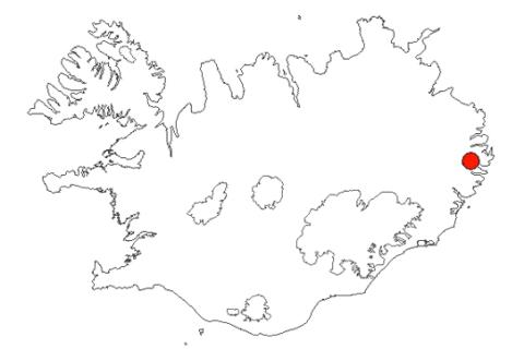 Hólmar á Reyðarfirði á Íslandskorti