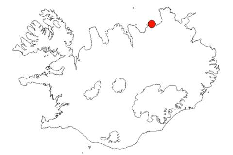 Bangastaðahöfn á Íslandskorti