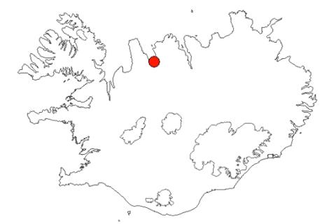 Drangey á Íslandskorti
