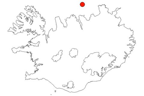 Grímsey á Íslandskorti