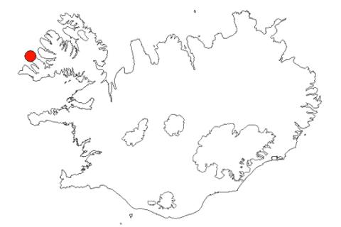 Selárdalshlíðar norður á Íslandskorti