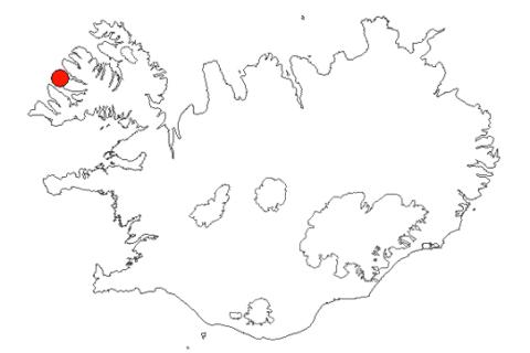 Tóarfjall á Íslandskorti