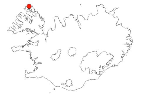Kjalarárnúpur á Íslandskorti