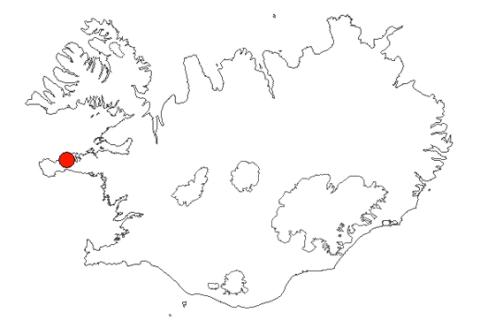 Mýrarhyrna á Íslandskorti