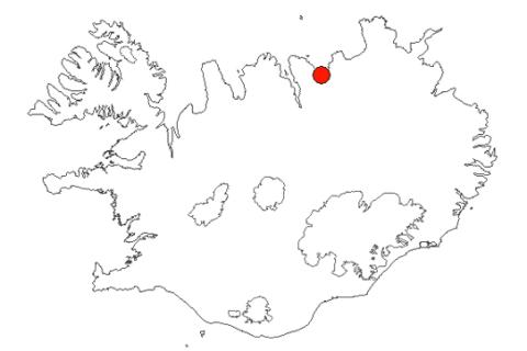 Sandur-Sílalækur-Skjálfandafljót á Íslandskorti