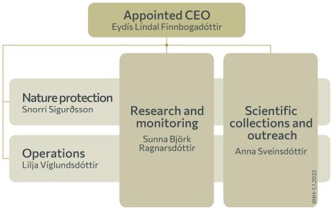 Organisational chart for Icelandic Institute of Natural History