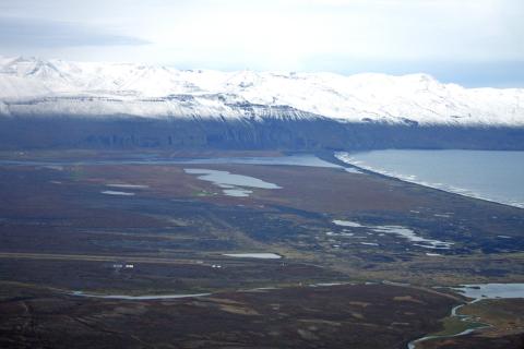 Sandur, Sílalækur og Skjálfandafljót. Kinnarfjöll í baksýn